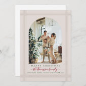 Vintage Creme Frohe Weihnachtsgeschichte Foto Feiertagskarte (Vorne/Hinten)