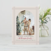 Vintage Creme Frohe Weihnachtsgeschichte Foto Feiertagskarte (Stehend Vorderseite)