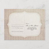 Vintage Creme Hochzeit RSVP Einladungspostkarte (Rückseite)