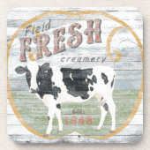Vintage Creme Kuh Untersetzer (Vorderseite)