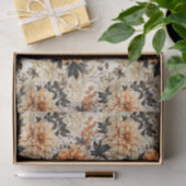 Vintage Creme Peach Floral Seidenpapier (Geschenk)