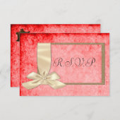 Vintage Creme Ribbon und Red Wedding RSVP (Vorne/Hinten)