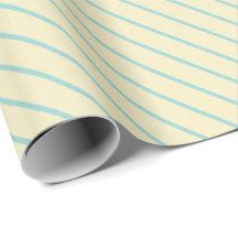 Vintage Creme- und Himmelblau diagonal gestreiftes