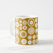 Vintage Creme und weiße Fünfzig Abstrakte Kunst Kaffeetasse (Vorderseite Links)