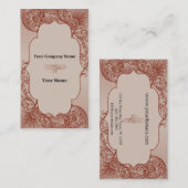 Vintage Creme-und Zimt-mit Filigran geschmückte Visitenkarte (Vorne/Hinten)