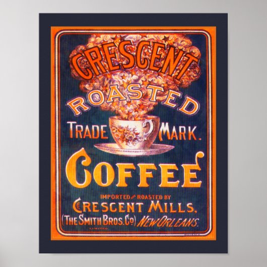 Vintage Crescent Röstkaffee Ad Poster (Vorne)