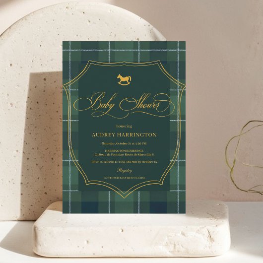 Vintage Crest Polo Paid Equestrian Baby Shower Einladung