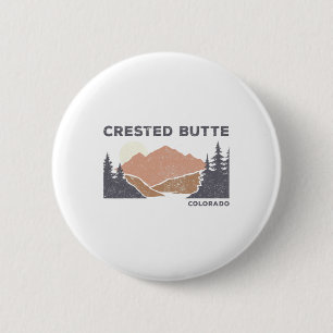 Vintage Crested Butte Retro Colorado Wandersouveni Button