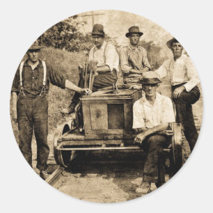 Vintage Crew im Eisenbahnverkehr um die 1890er-191 Runder Aufkleber