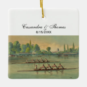 Vintage Crew Race Boat Race Keramikornament