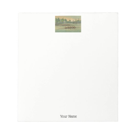 Vintage Crew Race Boat Race Notizblock (Vorderseite)