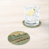 Vintage Crew Race Boat Race Runder Pappuntersetzer (Vor Ort)