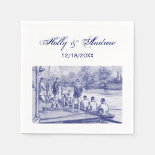 Vintage-Crew-Ruderer am Dock Serviette