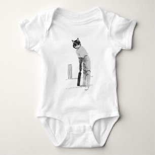 Vintage Crickekatze - individuell anpassbare Karte Baby Strampler