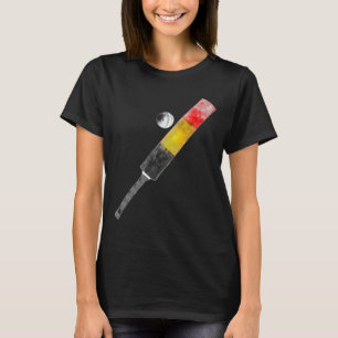 Vintage Cricket Belgien Flagge Belgier Stolz T-Shirt