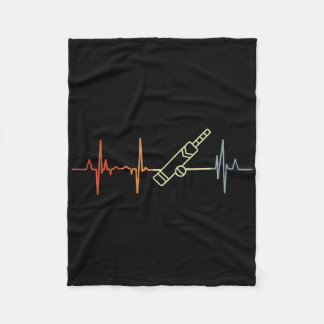 Vintage Cricket Heartbeat Cricket Player Heart Rat Fleecedecke