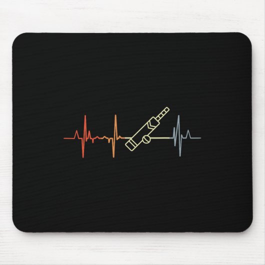 Vintage Cricket Heartbeat Cricket Player Heart Rat Mousepad (Vorne)