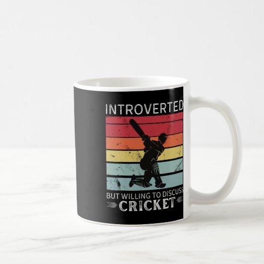 Vintage Cricket Introvertiert, aber Diskussionsber Kaffeetasse (Rechts)