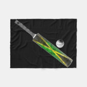 Vintage Cricket Jamaica Flag Jamaican Pride Fleecedecke (Vorderseite (Horizontal))