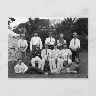 Vintage-Cricket-Mannschaft 1902, Waterford, Irland Postkarte