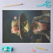 Vintage Cricket mit Hat-Blume-Decoupage Seidenpapier (Basteln)