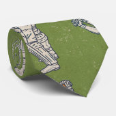 Vintage-Cricket-Muster Krawatte (Gerollt)