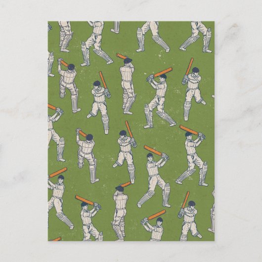 Vintage-Cricket-Muster Postkarte (Vorderseite)