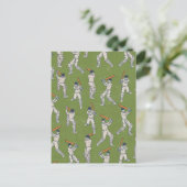 Vintage-Cricket-Muster Postkarte (Stehend Vorderseite)