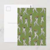 Vintage-Cricket-Muster Postkarte (Vorne/Hinten)