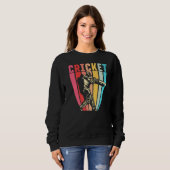 Vintage Cricket Player Retro Cricketheber Sweatshirt (Vorne ganz)