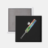 Vintage Cricket Südafrika Flagge Südafrikanischer Magnet (Vorderseite/Rückseite)