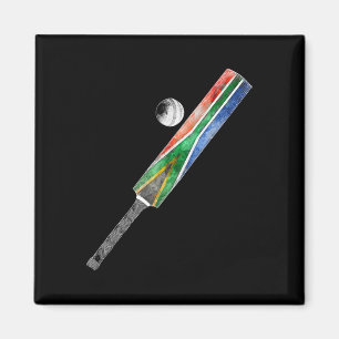 Vintage Cricket Südafrika Flagge Südafrikanischer Magnet