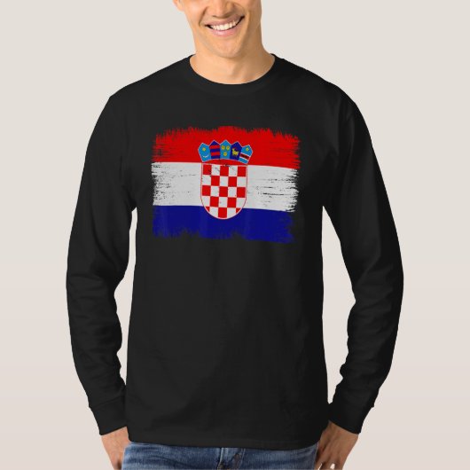 Vintage Croatia Flag Croatian Independence Day T-Shirt (Vorderseite)