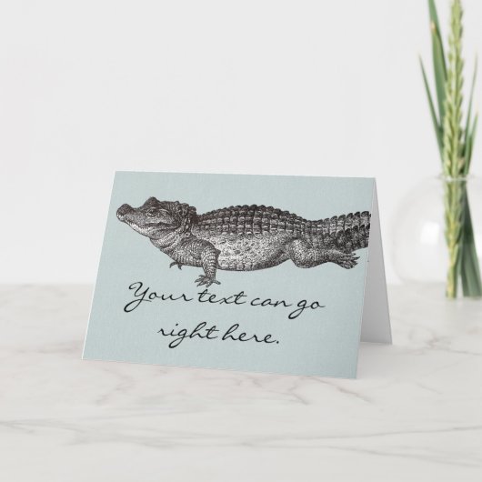Vintage Crocodile Greeting Card Karte (Vorderseite)