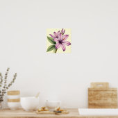 Vintage Crocus on Weathered Paper Poster (Küche)