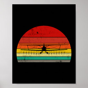 Vintage-Crop-Duster Retro-Sonnenuntergang AG-Pilot Poster