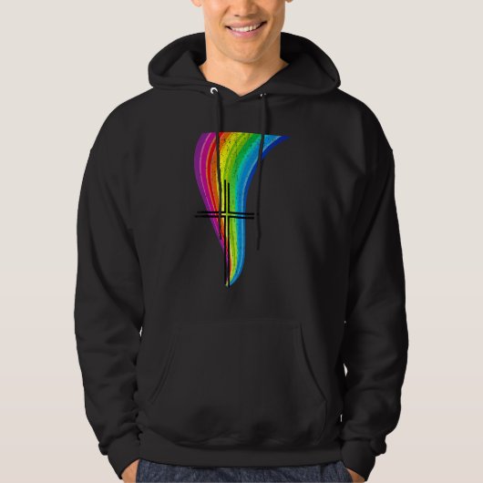 Vintage Cross Rainbow Flame 01 Hoodie (Vorderseite)