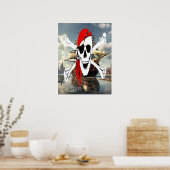 Vintage Crossbones Pirat auf See Poster (Küche)