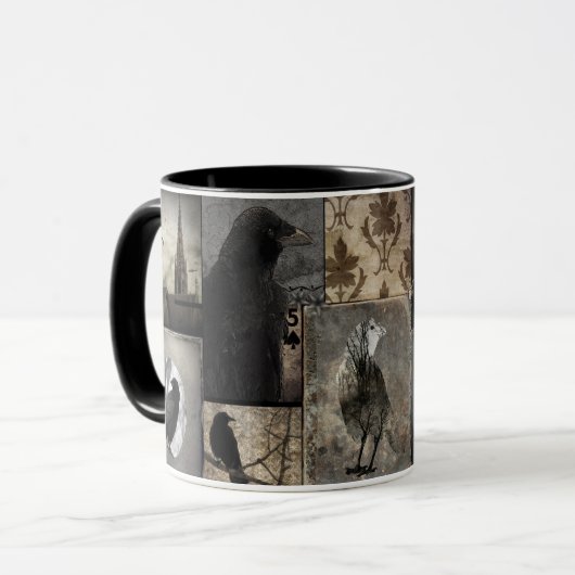 Vintage Crow-Auflistung Tasse (Vorderseite Links)
