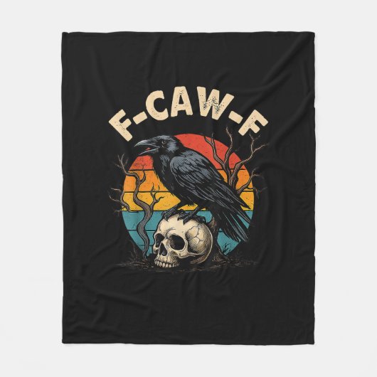 Vintage Crow F-Caw-F Raven Bird Humor Meme Funny Fleecedecke (Vorderseite)