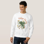 Vintage Crow Visions Männerpullover Sweatshirt (Vorne ganz)