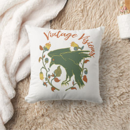 Vintage Crow Visions Throw Kissen