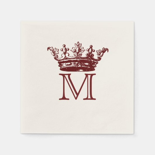 Vintage Crown Monogramm Serviette (Vorderseite)
