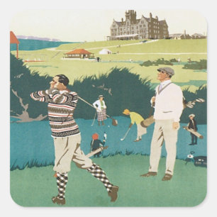 Vintage Cruden Bay Schottland Quadratischer Aufkleber