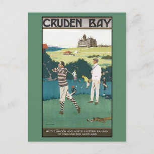 Vintage Cruden Bay Scotland Golf-Werbung Postkarte