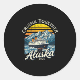 Vintage Cruisin Together Alaska 2025 Freund Famili Runder Aufkleber