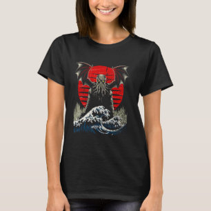 Vintage Cthulhu Große Welle von Kanagawa Japanisch T-Shirt