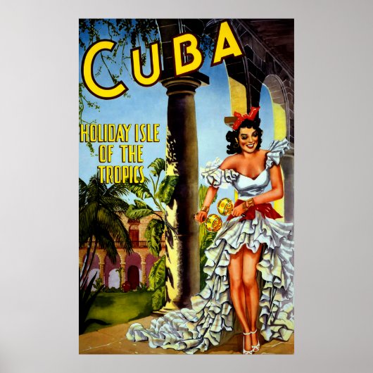 Vintage Cuba Travel Poster - Holiday Isle Tropics (Vorne)