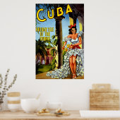 Vintage Cuba Travel Poster - Holiday Isle Tropics (Küche)