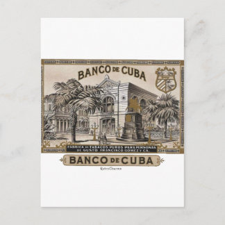 Vintage Cubano Banco de Cuba de Kuba Postkarte